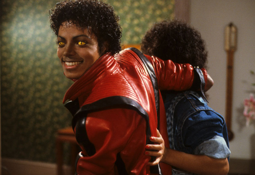 Un immagine dal videoclip di Thriller, di Michael Jackson.