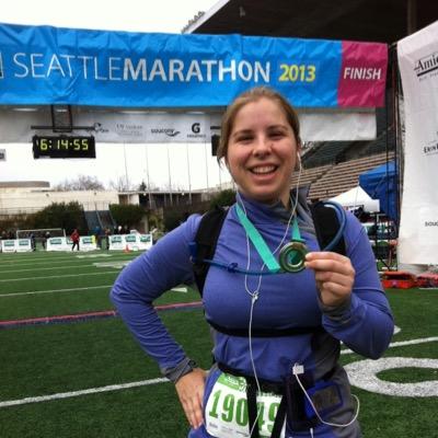 Dana Lewis alla maratona di Seattle.